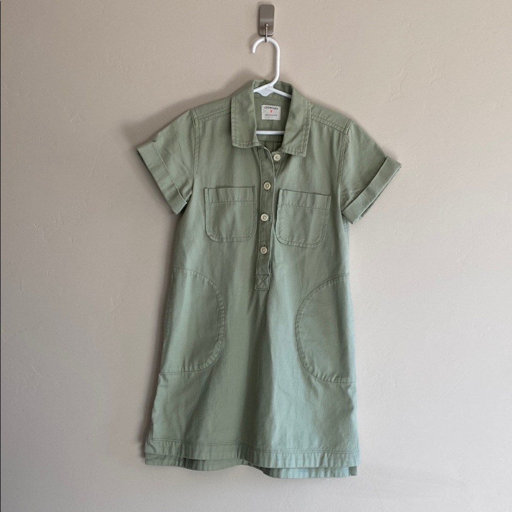 Girls Sage Green Dress with Pockets
